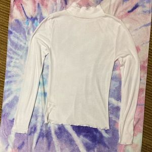 COPY - 2 lettuce edge ribbed mock neck long sleev…